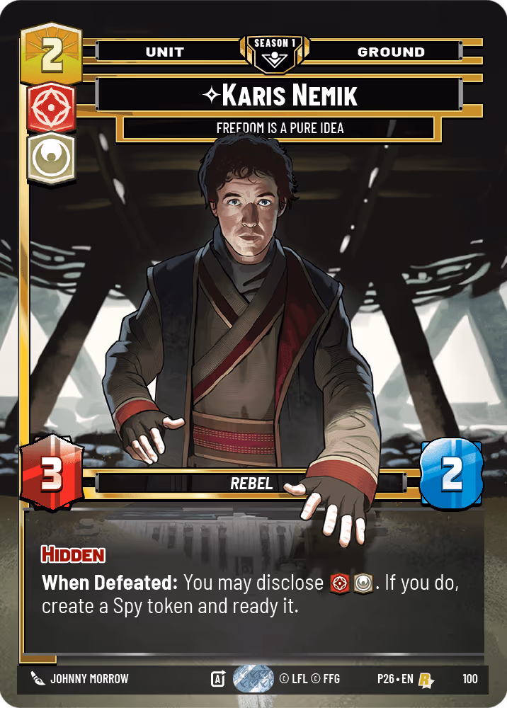 Karis Nemik - Freedom is a Pure Idea P26-100 RQ Event Pack Star Wars Unlimited card