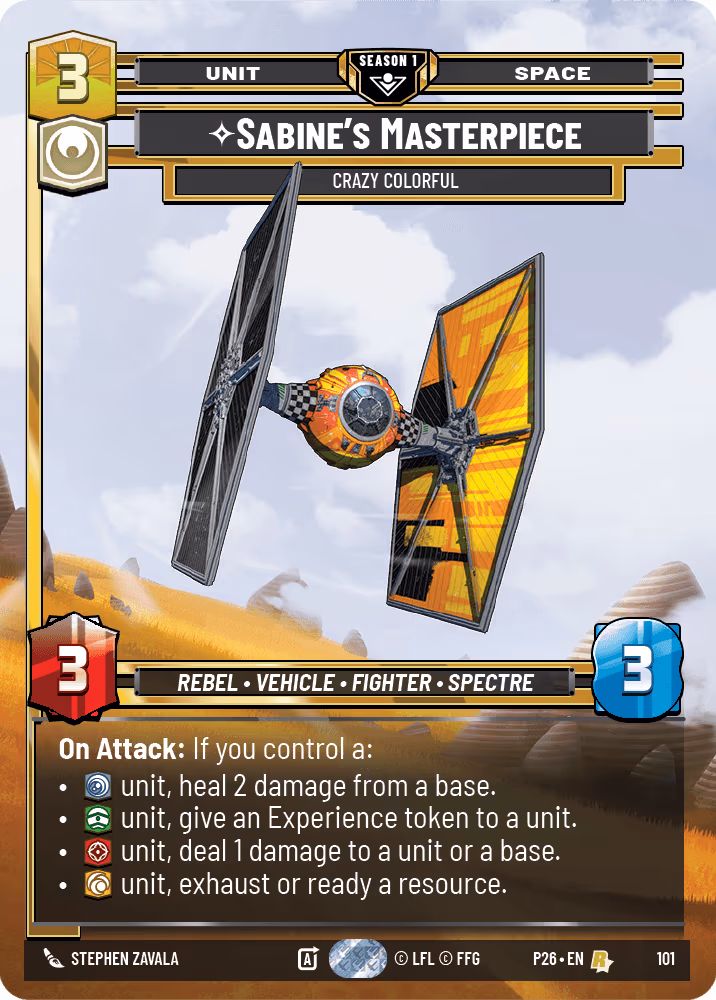 Sabine's Masterpiece - Crazy Colorful P26-101 Star Wars Unlimited card