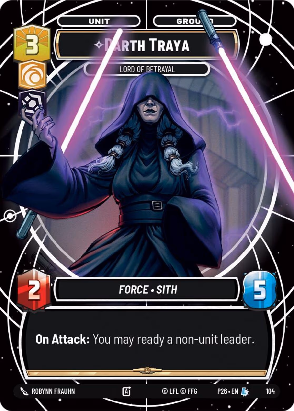 Darth Traya - Lord of Betrayal P26-104 RQ Day Two Star Wars Unlimited card