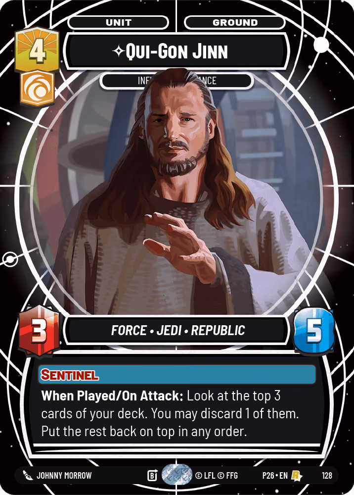 Qui-Gon Jinn - Influencing Chance P26-128 Star Wars Unlimited card