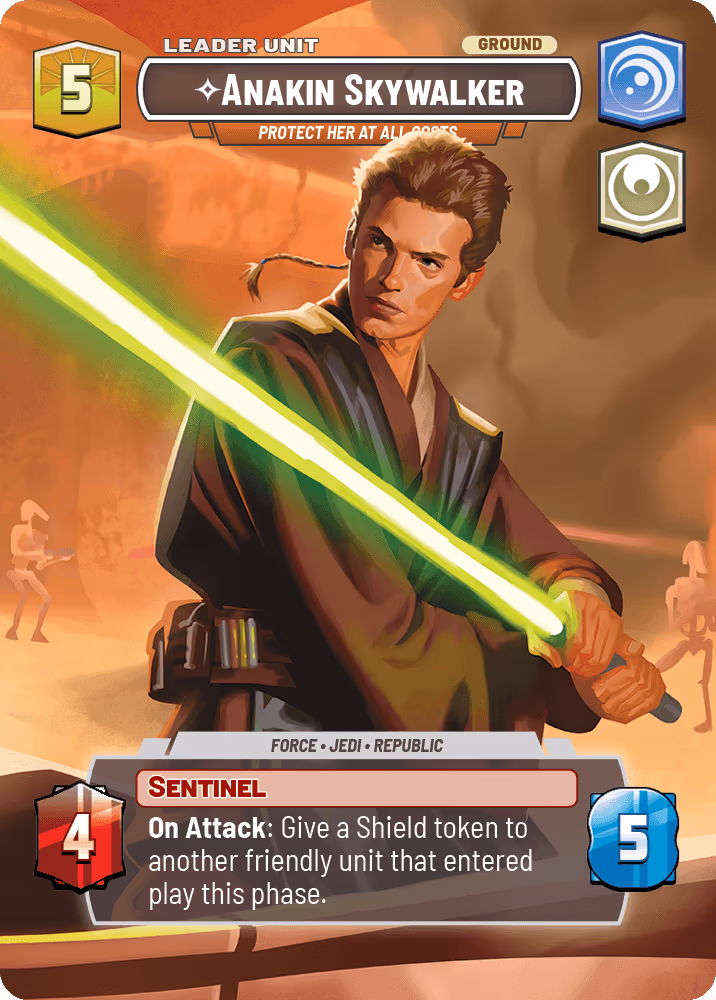 Anakin Skywalker - Protect Her At All Costs P26-134 Star Wars Unlimited card (back face)
