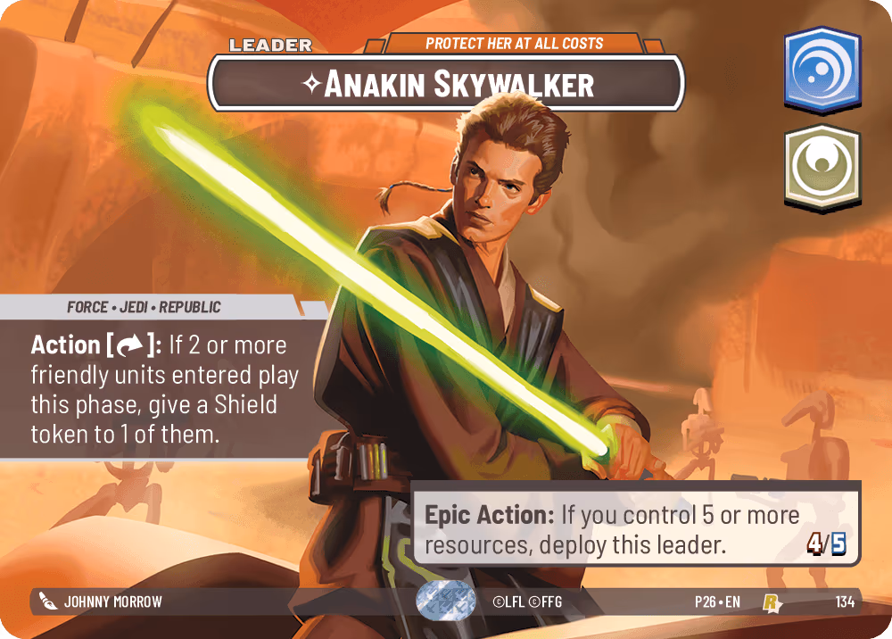Anakin Skywalker - Protect Her At All Costs P26-134 Star Wars Unlimited leader card