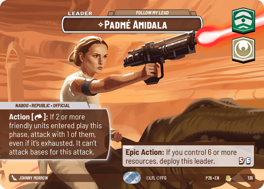 Padmé Amidala Star Wars Unlimited leader card