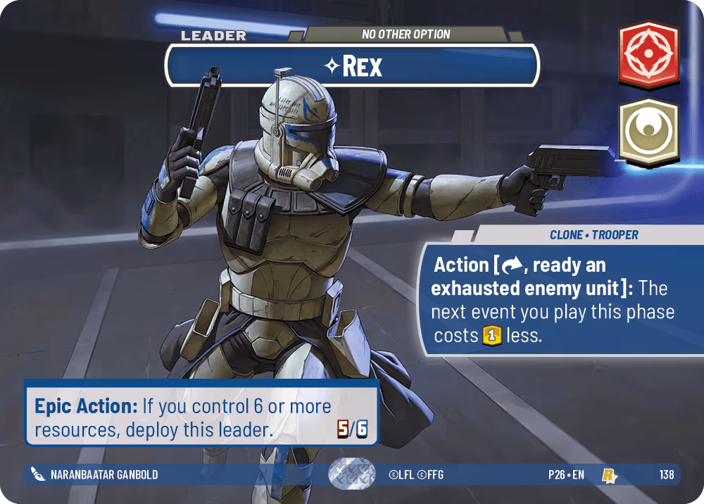 Rex Star Wars Unlimited leader card