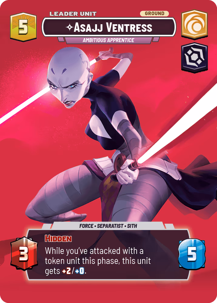 Asajj Ventress - Ambitious Apprentice P26-139 Star Wars Unlimited card (back face)