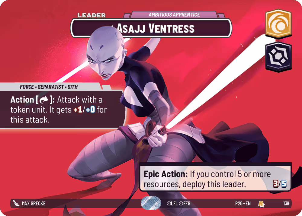Asajj Ventress - Ambitious Apprentice P26-139 Star Wars Unlimited card