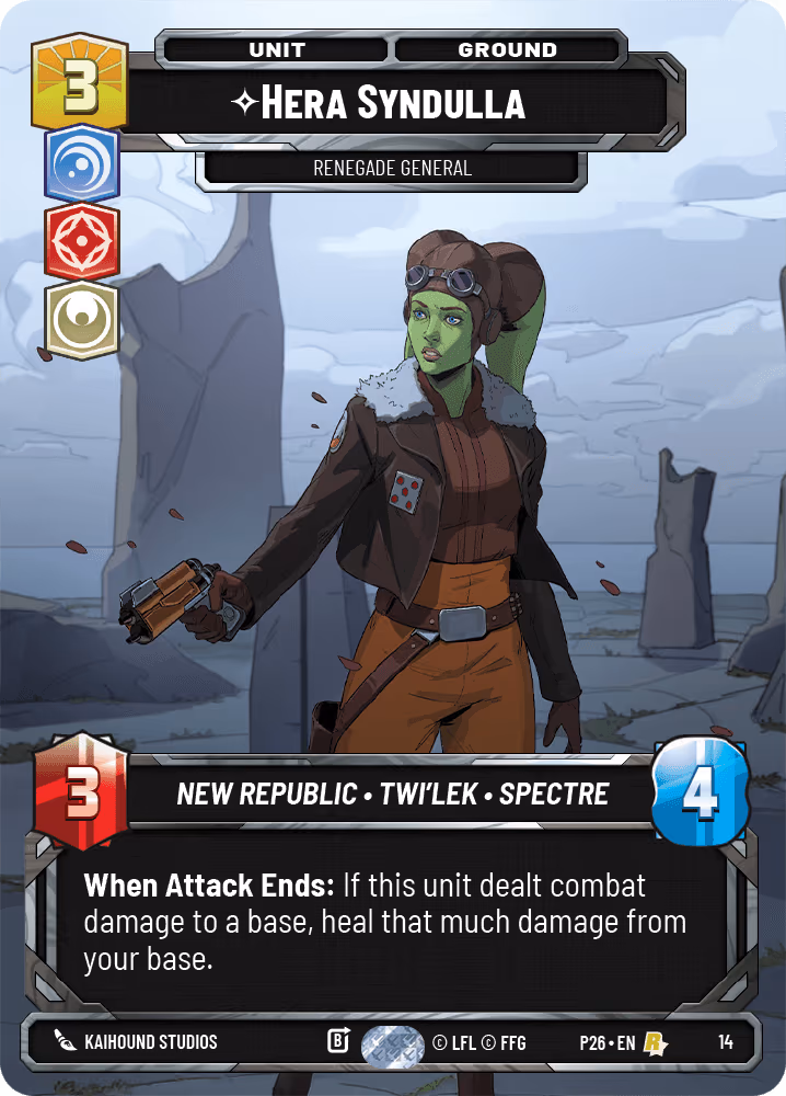Hera Syndulla - Renegade General P26-14 Store Showdown Participation Star Wars Unlimited card