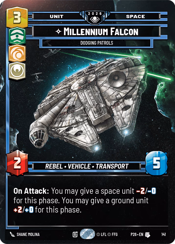 Millennium Falcon - Dodging Patrols P26-141 Star Wars Unlimited card