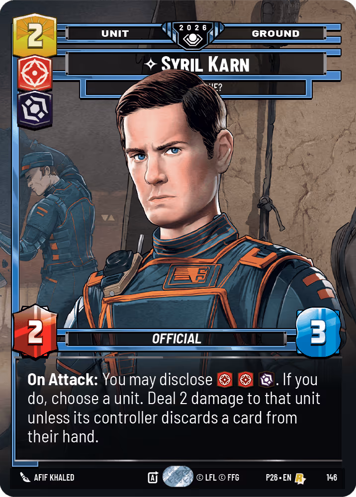 Syril Karn - Where is He? P26-146 Star Wars Unlimited card