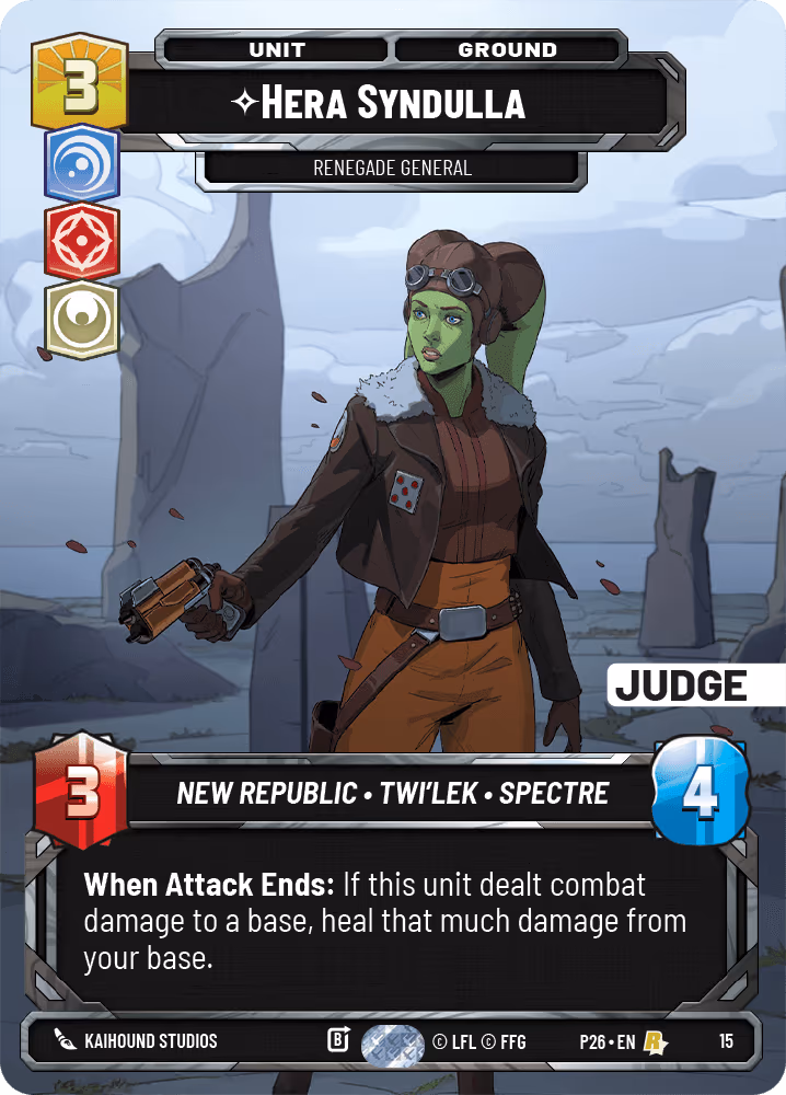 Hera Syndulla - Renegade General P26-15 Store Showdown Judge Star Wars Unlimited card