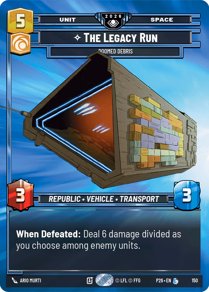 The Legacy Run - Doomed Debris P26-150 Star Wars Unlimited card