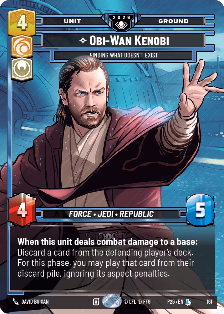 Obi-Wan Kenobi - Finding What Doesn't Exist P26-161 GC Prize Wall Foil Star Wars Unlimited card