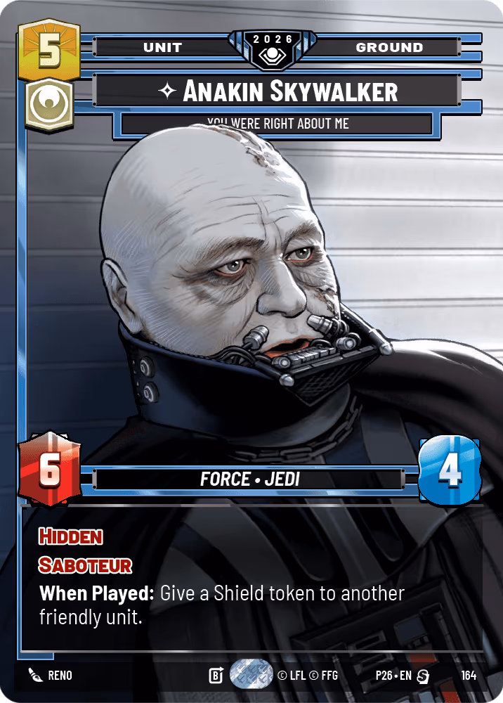 Anakin Skywalker - You Were Right About Me P26-164 GC Prize Wall Foil Star Wars Unlimited card