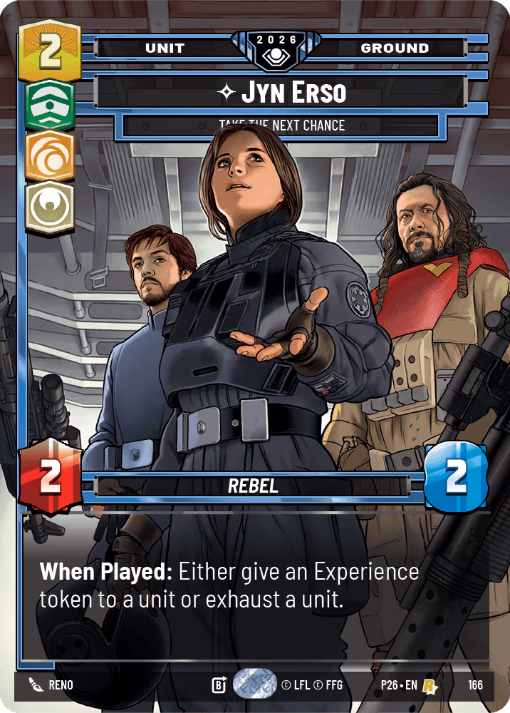 Jyn Erso - Take the Next Chance P26-166 GC Silver Pack Star Wars Unlimited card