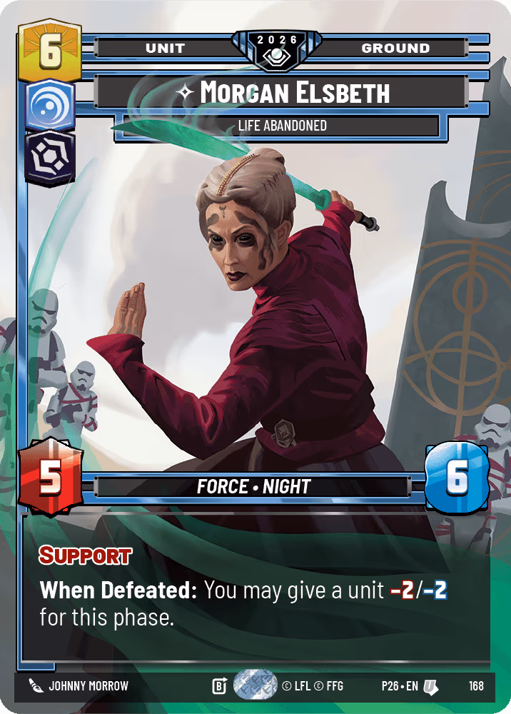 Morgan Elsbeth - Life Abandoned P26-168 GC Silver Pack Star Wars Unlimited card