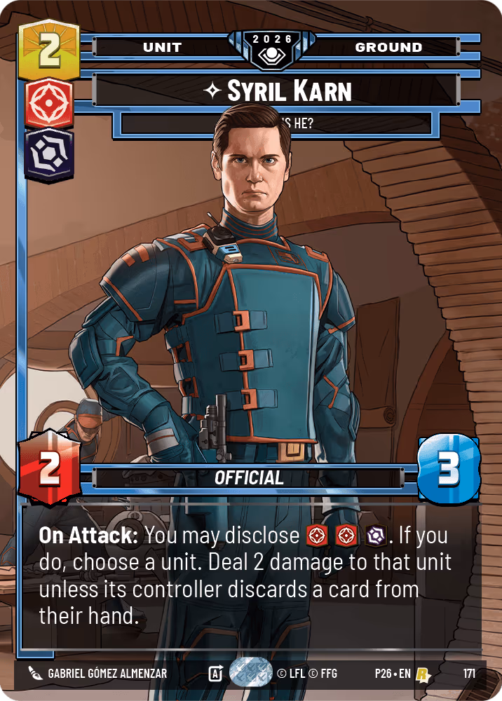 Syril Karn - Where is He? P26-171 GC Silver Pack Star Wars Unlimited card