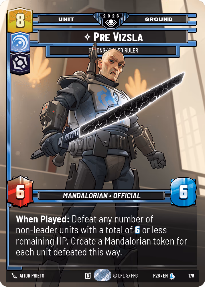 Pre Vizsla - Strong-Willed Ruler P26-179 Star Wars Unlimited card