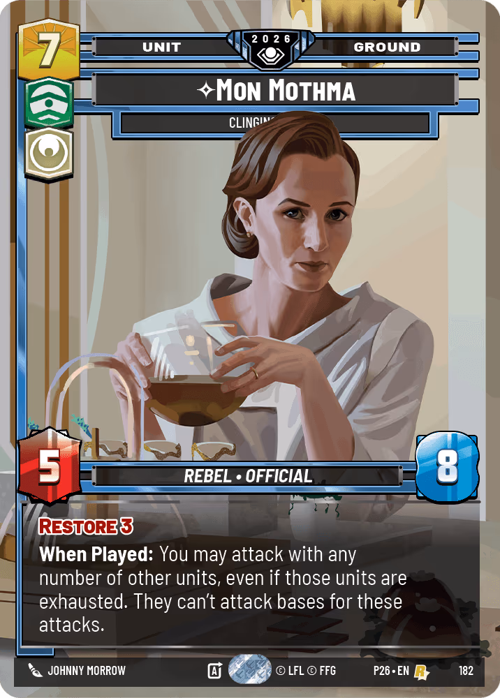 Mon Mothma - Clinging to Hope P26-182 Star Wars Unlimited card