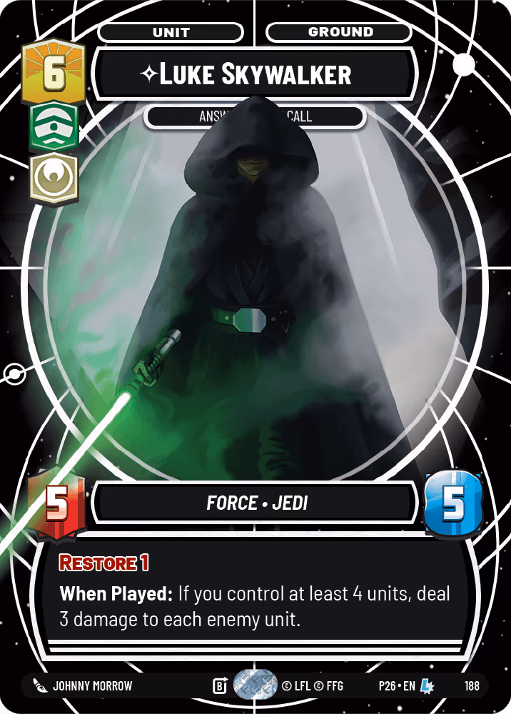 Luke Skywalker - Answering the Call P26-188 Star Wars Unlimited card