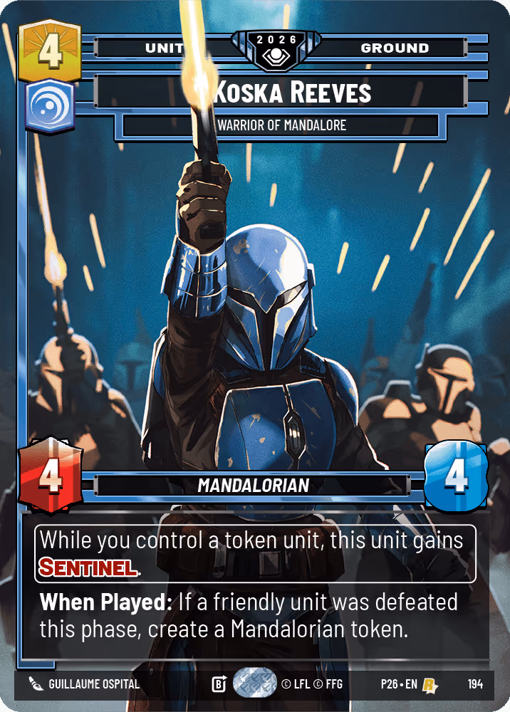Koska Reeves - Warrior of Mandalore P26-194 Star Wars Unlimited card