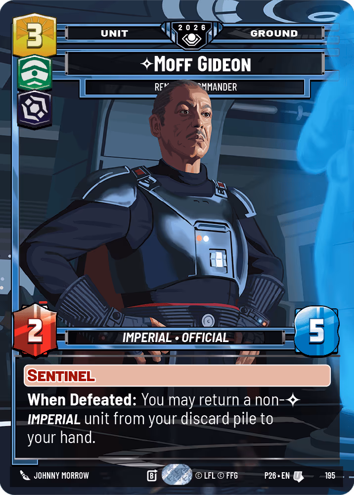 Moff Gideon - Remnant Commander P26-195 Star Wars Unlimited card