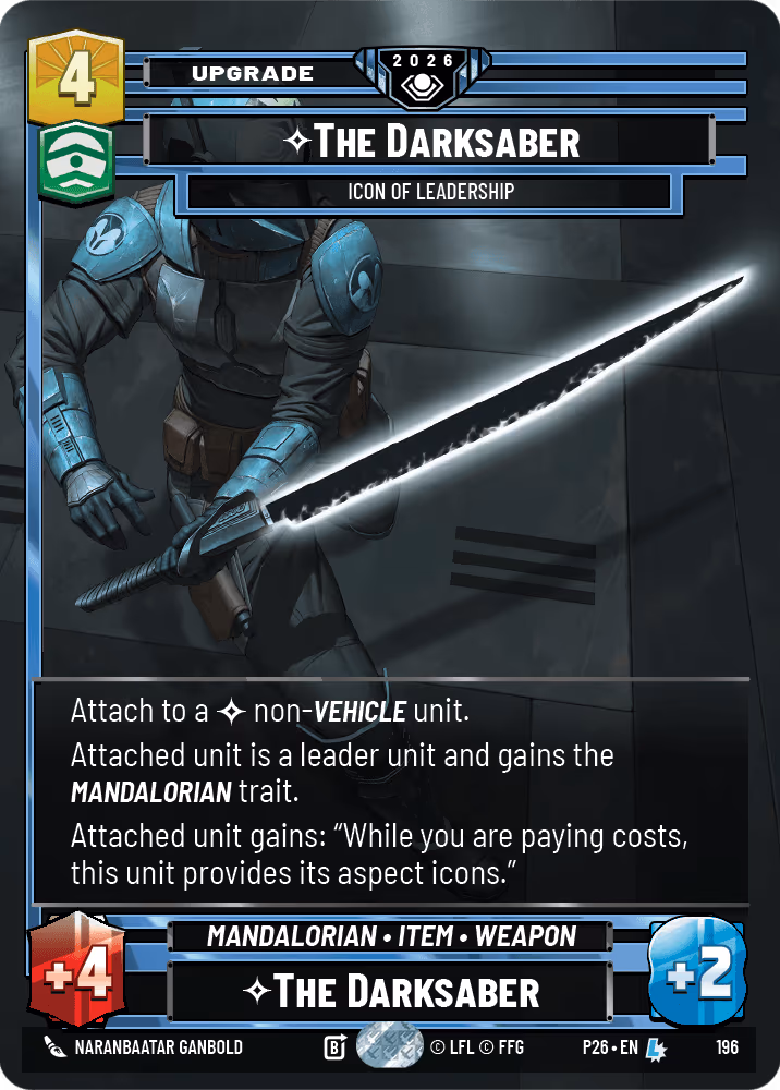 The Darksaber - Icon of Leadership P26-196 Star Wars Unlimited card