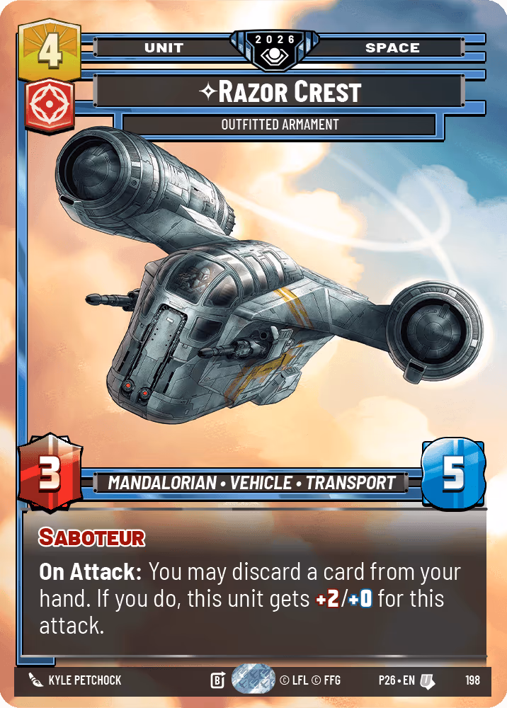 Razor Crest - Outfitted Armament P26-198 Star Wars Unlimited card