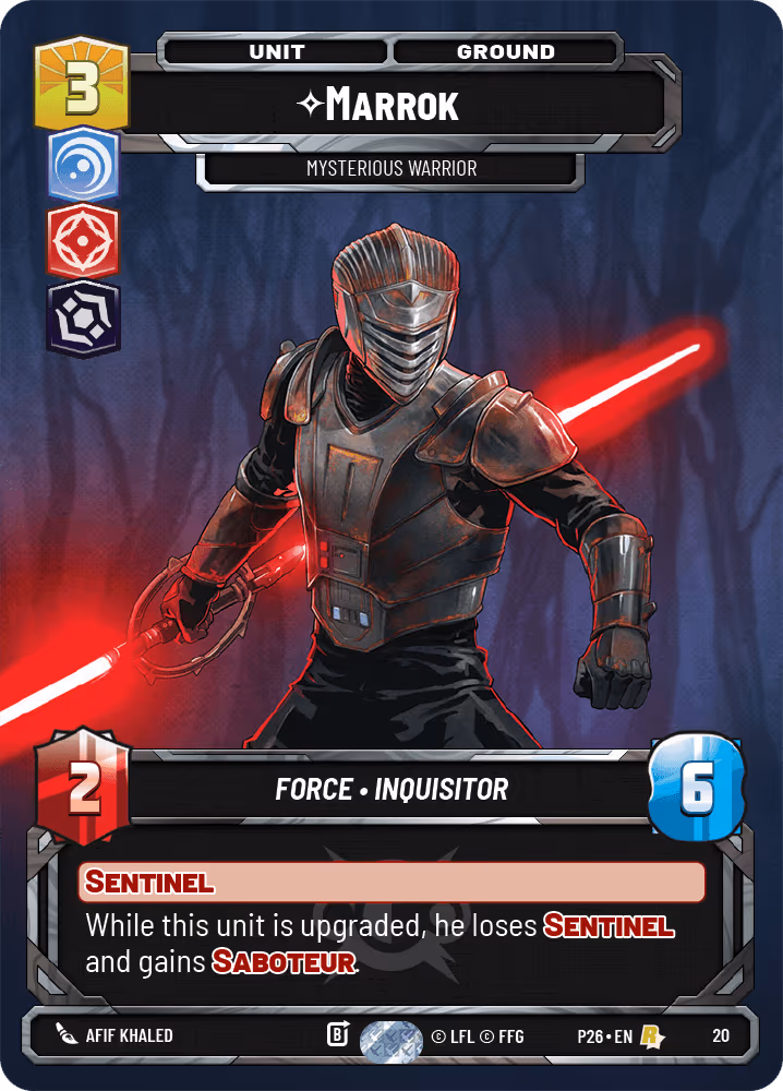 Marrok - Mysterious Warrior P26-20 PQ Participation Star Wars Unlimited card