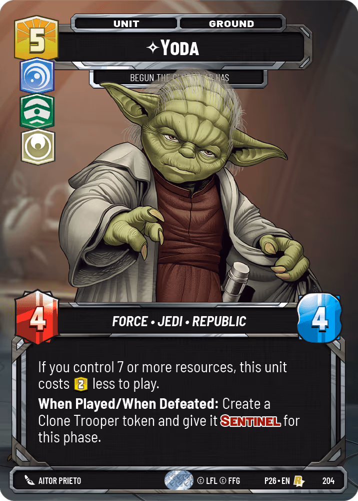 Yoda - Begun, the Clone War Has P26-204 Star Wars Unlimited card