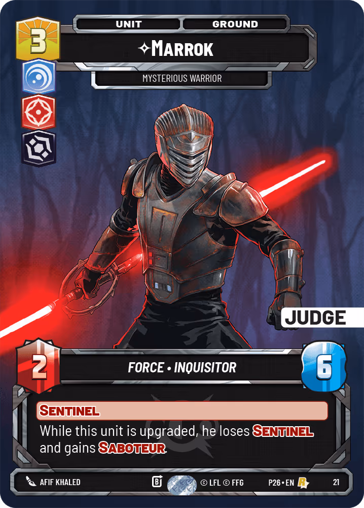 Marrok - Mysterious Warrior P26-21 PQ Judge Star Wars Unlimited card