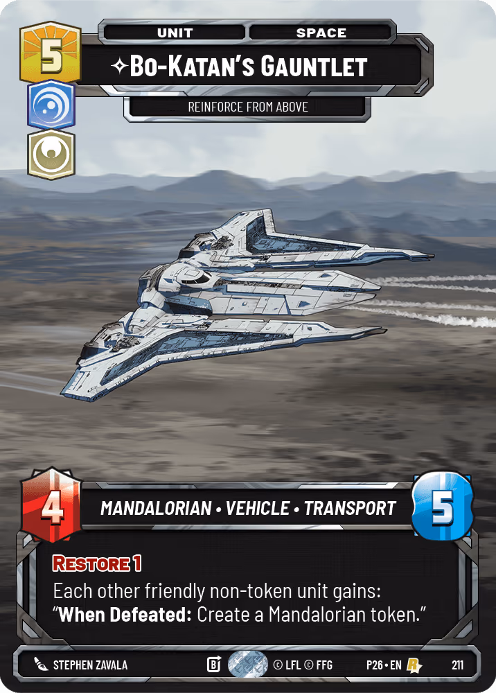 Bo-Katan's Gauntlet - Reinforce from Above P26-211 Star Wars Unlimited card