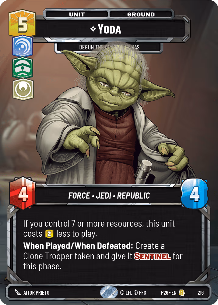 Yoda - Begun, the Clone War Has P26-216 SQ Prize Wall Foil Star Wars Unlimited card