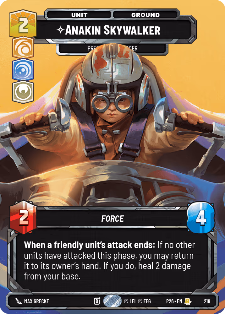 Anakin Skywalker - Prescient Podracer P26-218 SQ Prize Wall Foil Star Wars Unlimited card