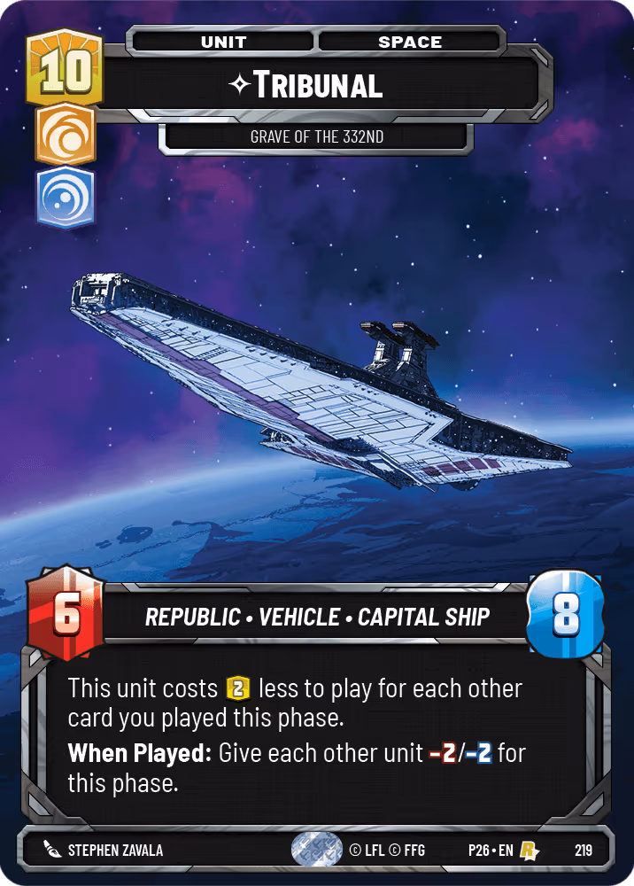 Tribunal - Grave of the 332nd P26-219 SQ Prize Wall Foil Star Wars Unlimited card