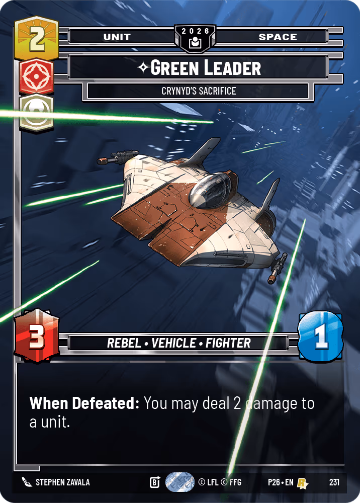 Green Leader - Crynyd's Sacrifice P26-231 Star Wars Unlimited card