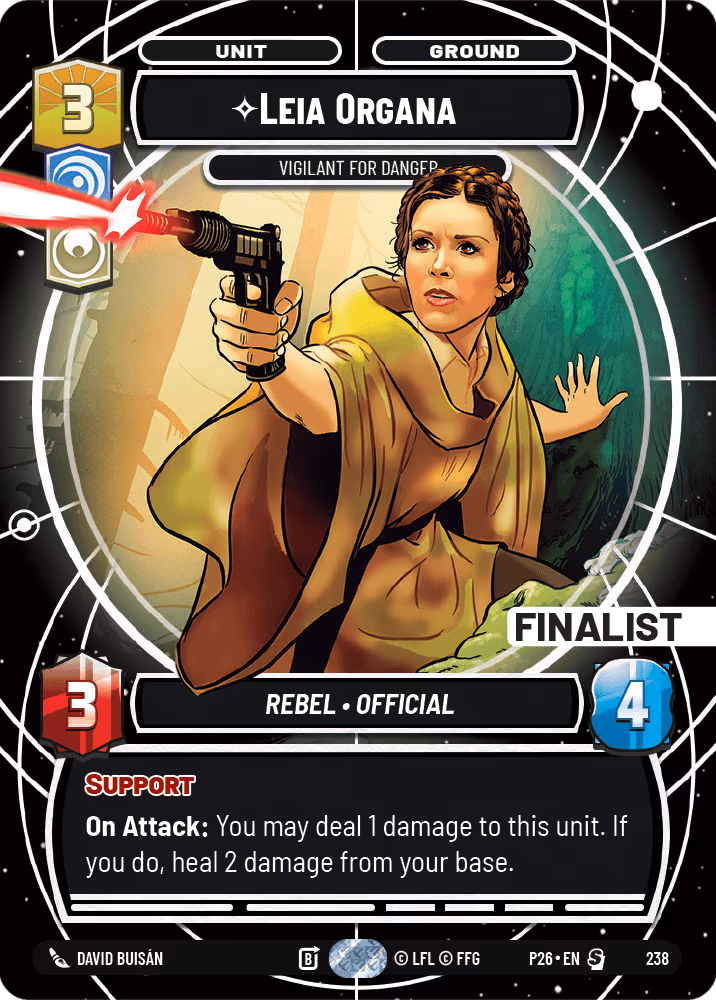 Leia Organa - Vigilant for Danger P26-238 Star Wars Unlimited card