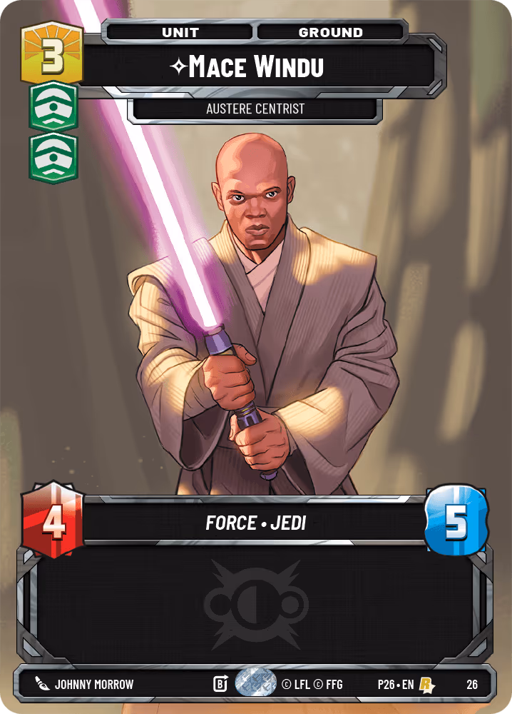Mace Windu - Austere Centrist P26-26 Store Showdown Participation Star Wars Unlimited card