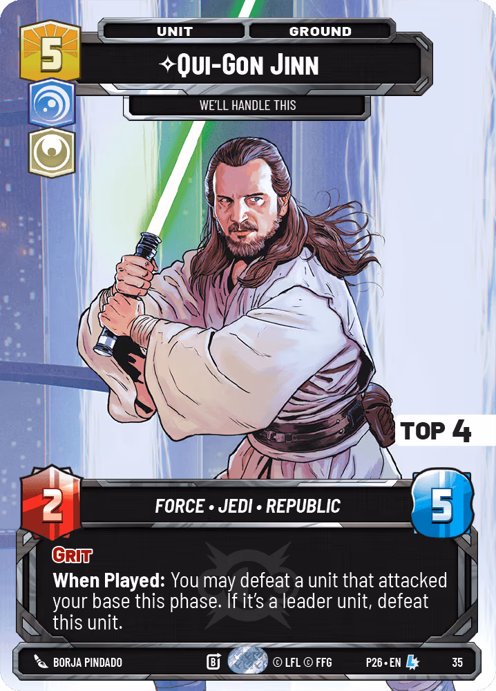 Qui-Gon Jinn - We'll Handle This P26-35 PQ Top 4 Star Wars Unlimited card