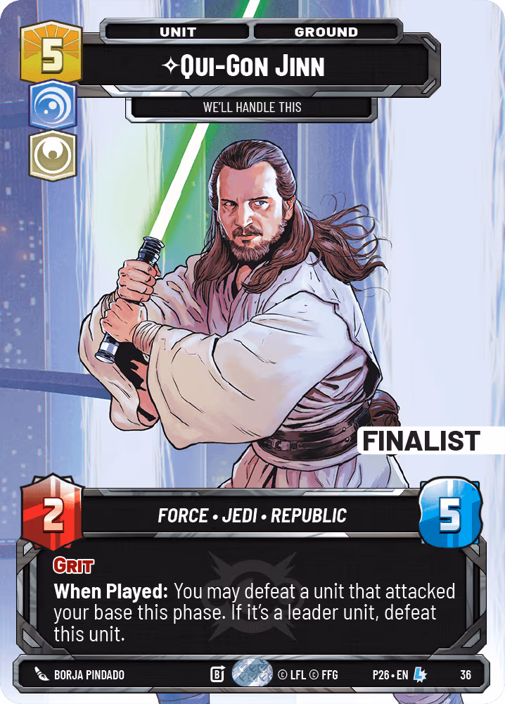 Qui-Gon Jinn - We'll Handle This P26-36 PQ Finalist Star Wars Unlimited card
