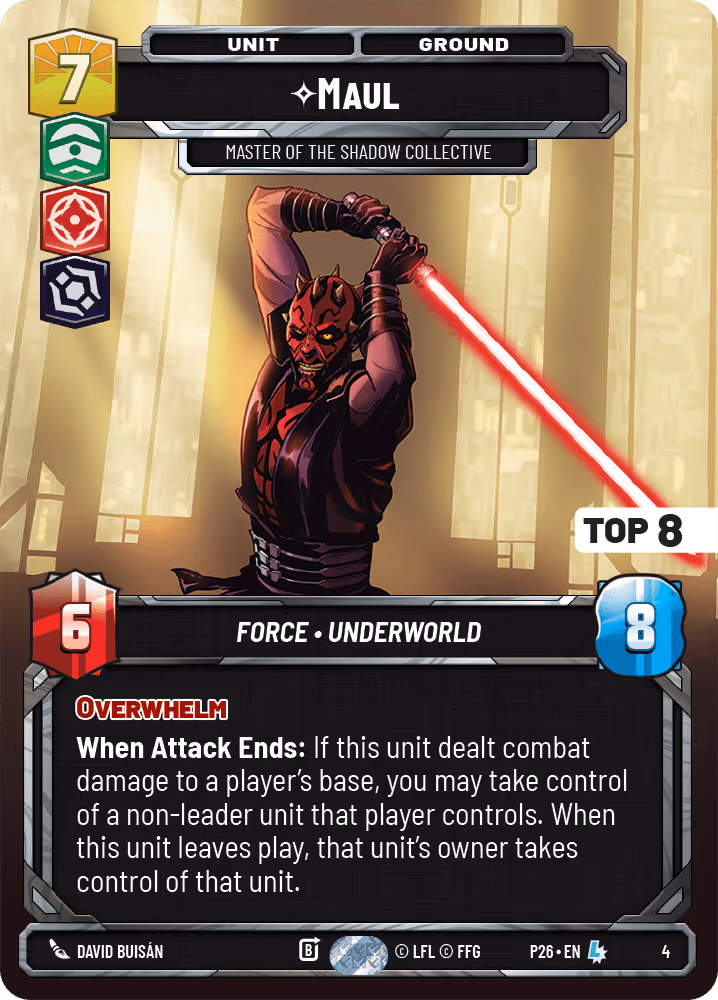 Maul - Master of the Shadow Collective P26-4 Store Showdown Top 8 Star Wars Unlimited card