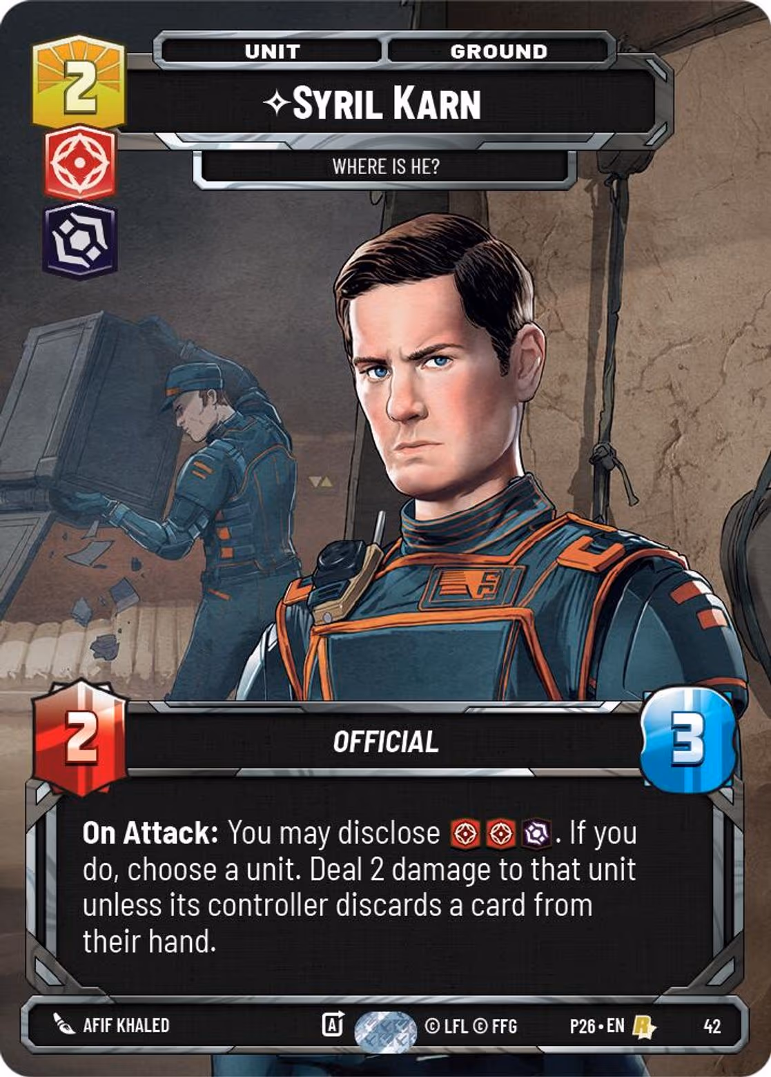 Syril Karn - Where is He? P26-42 SQ Prize Wall Star Wars Unlimited card