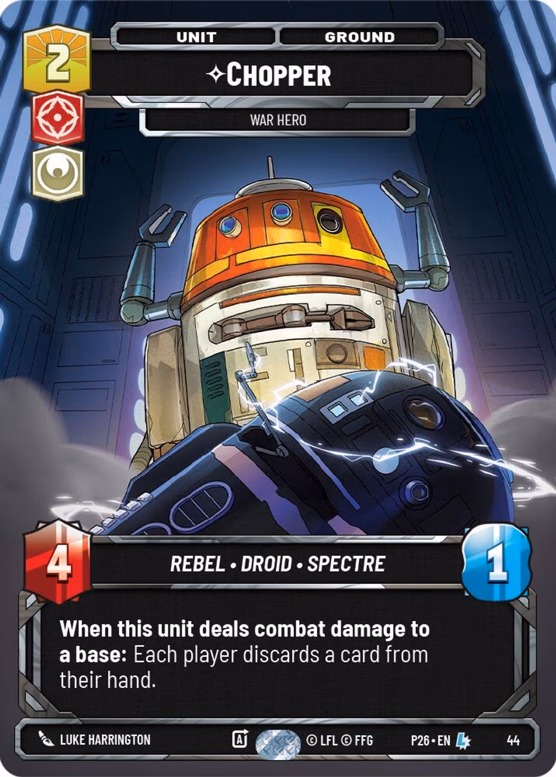 Chopper - War Hero P26-44 SQ Prize Wall Star Wars Unlimited card