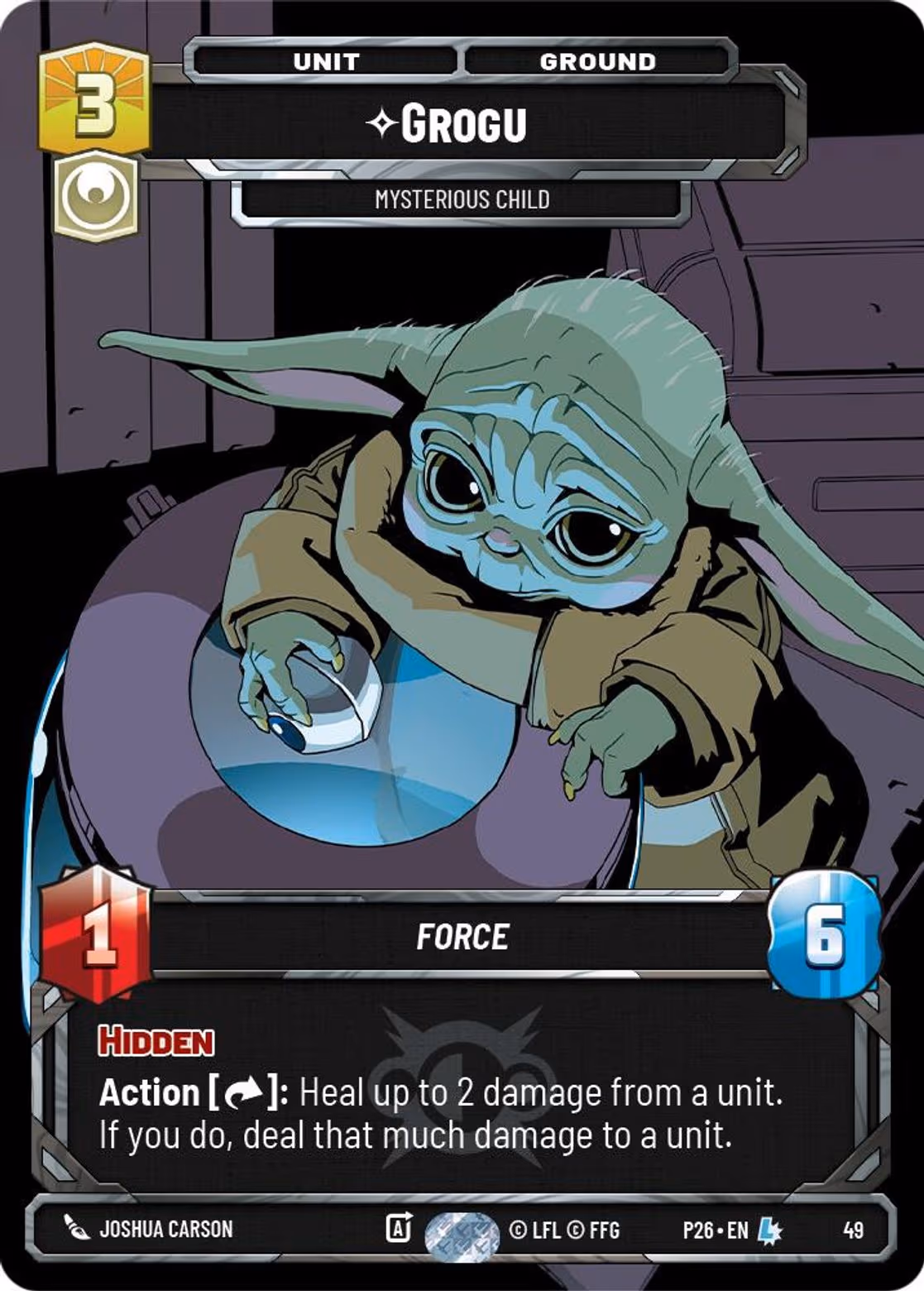 Grogu - Mysterious Child P26-49 SQ Prize Wall Star Wars Unlimited card