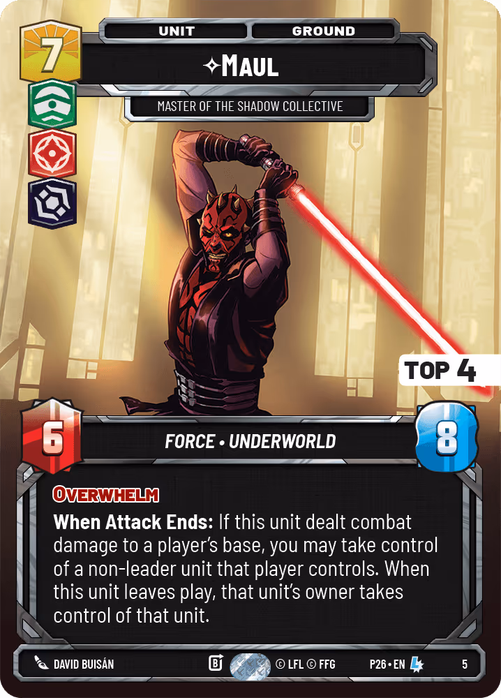 Maul - Master of the Shadow Collective P26-5 Store Showdown Top 4 Star Wars Unlimited card