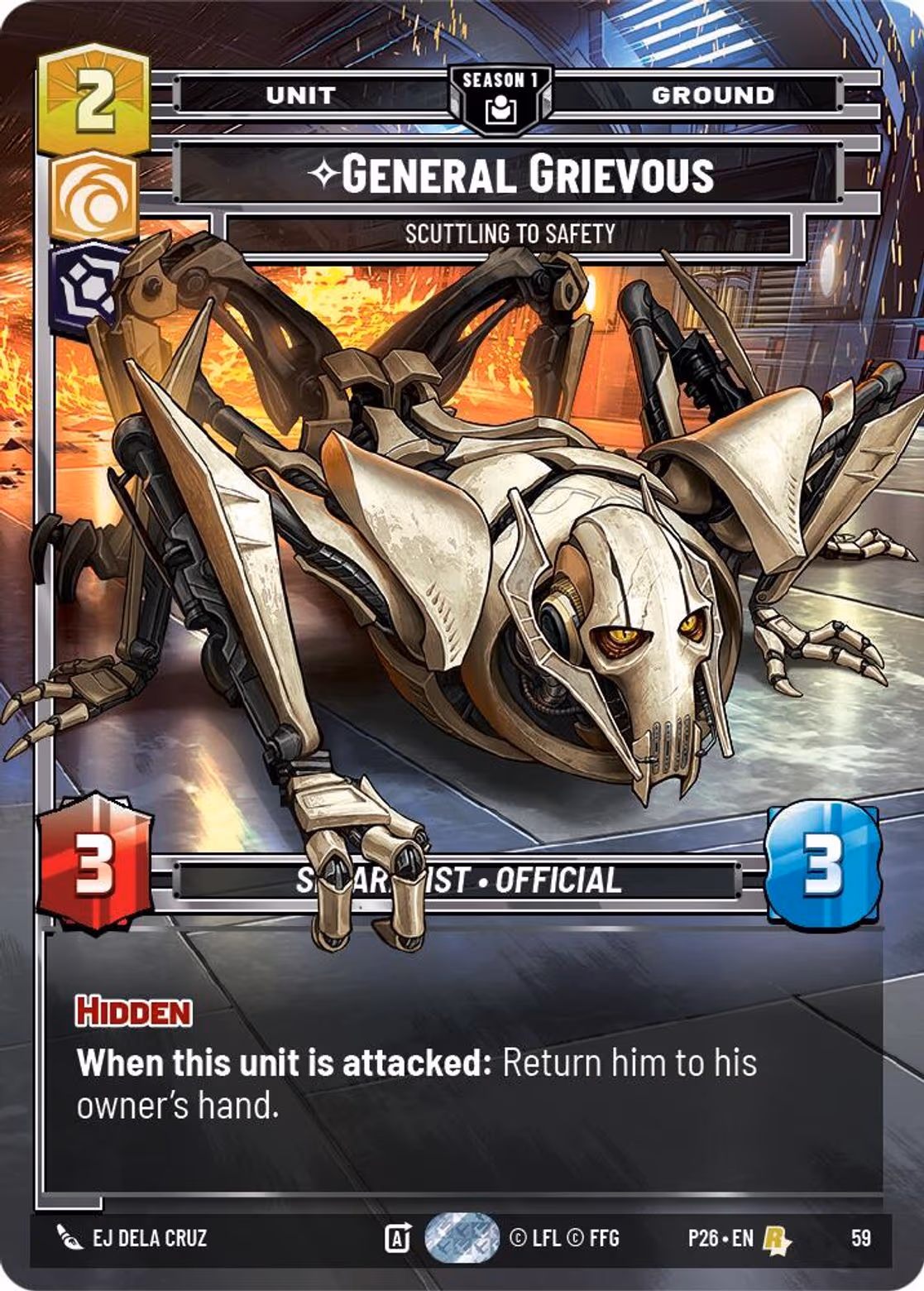 General Grievous - Scuttling to Safety P26-59 Star Wars Unlimited card