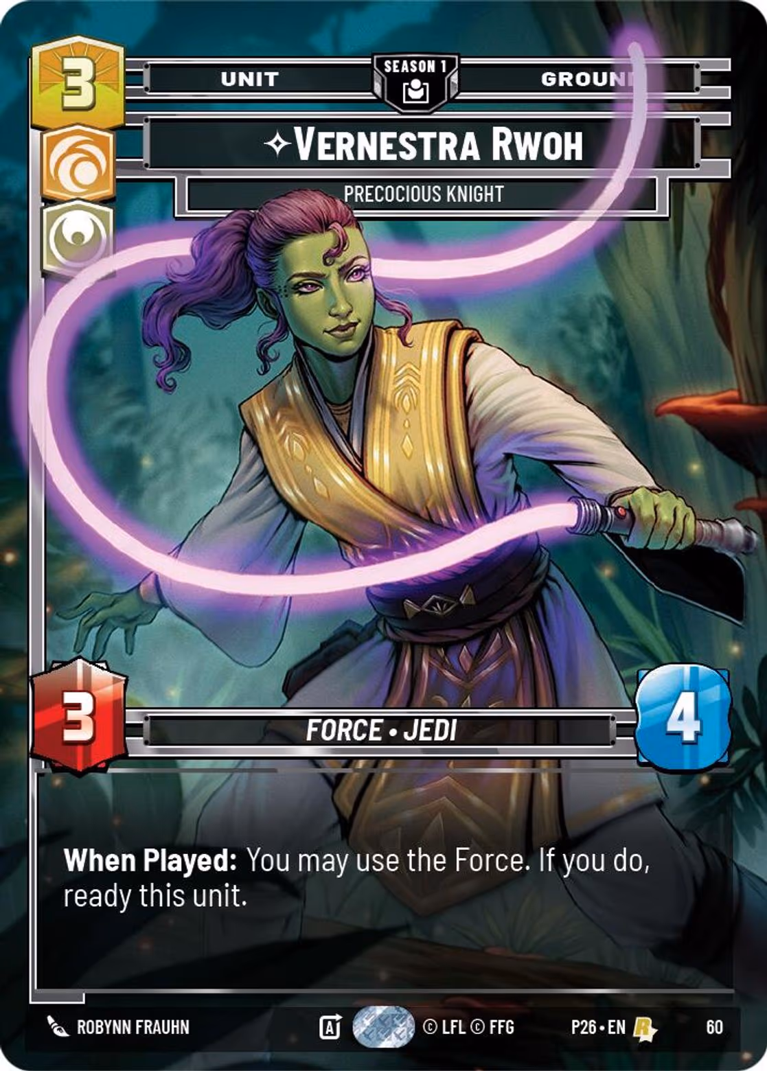 Vernestra Rwoh - Precocious Knight P26-60 Star Wars Unlimited card