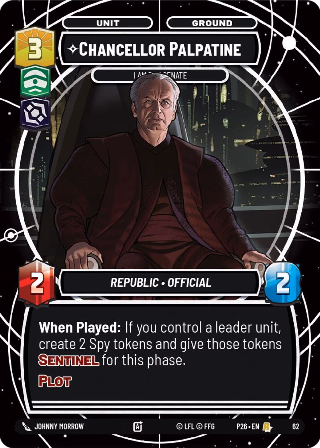 Chancellor Palpatine - I Am the Senate P26-62 SQ Participation Star Wars Unlimited card