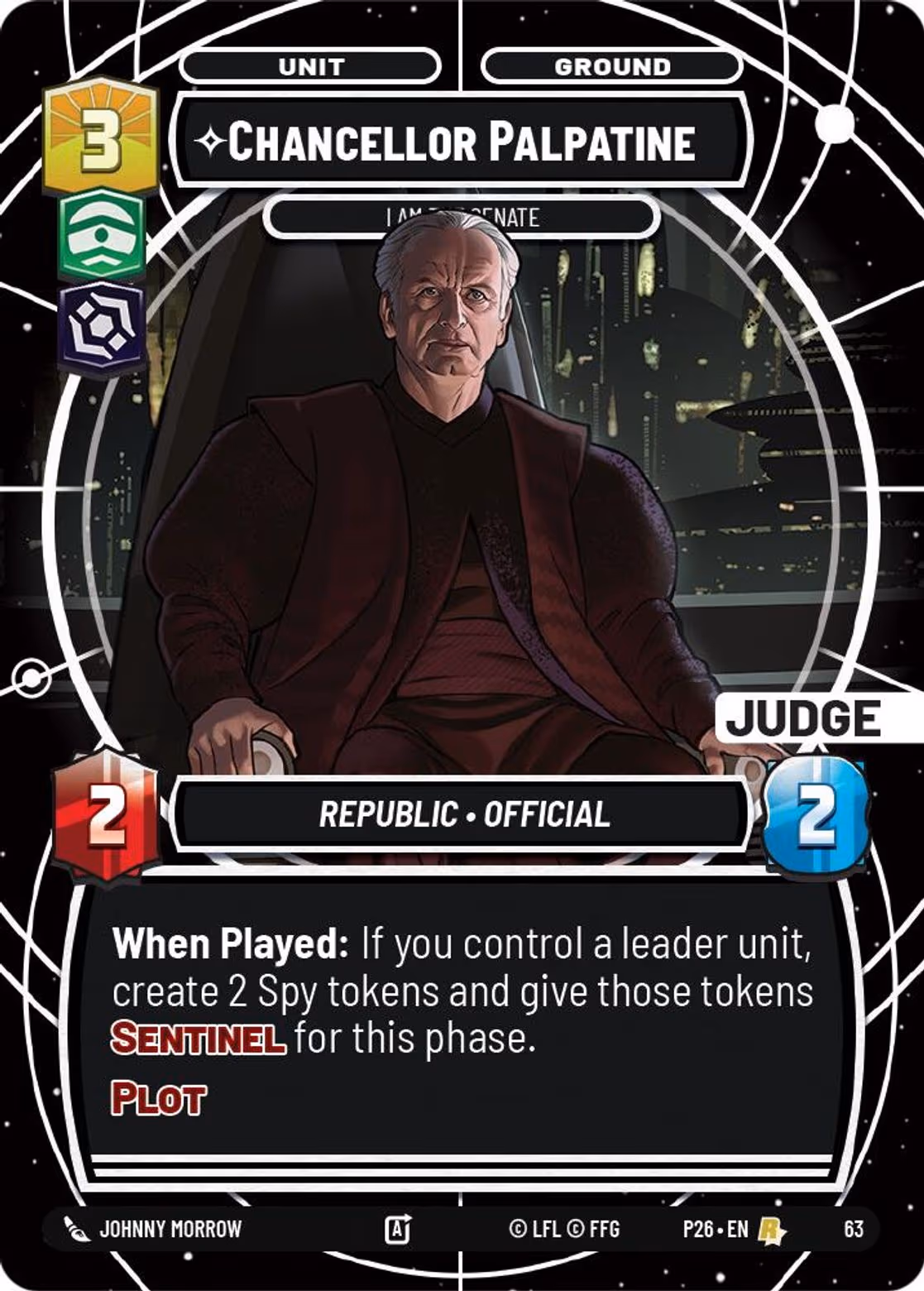 Chancellor Palpatine - I Am the Senate P26-63 Star Wars Unlimited card