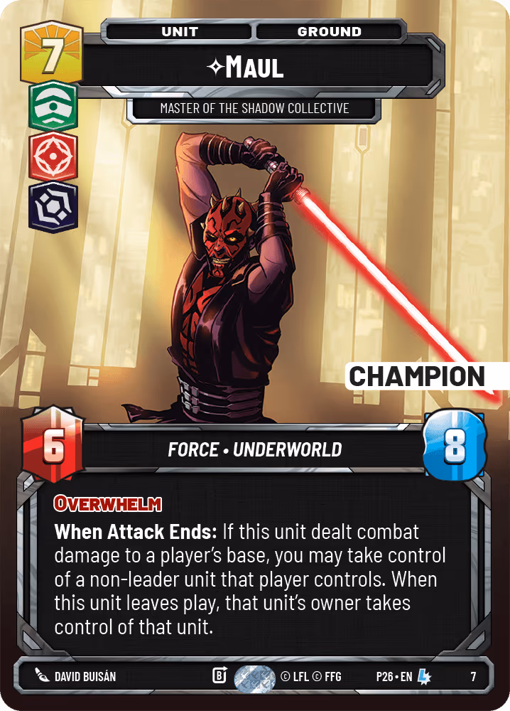 Maul - Master of the Shadow Collective P26-7 Star Wars Unlimited card