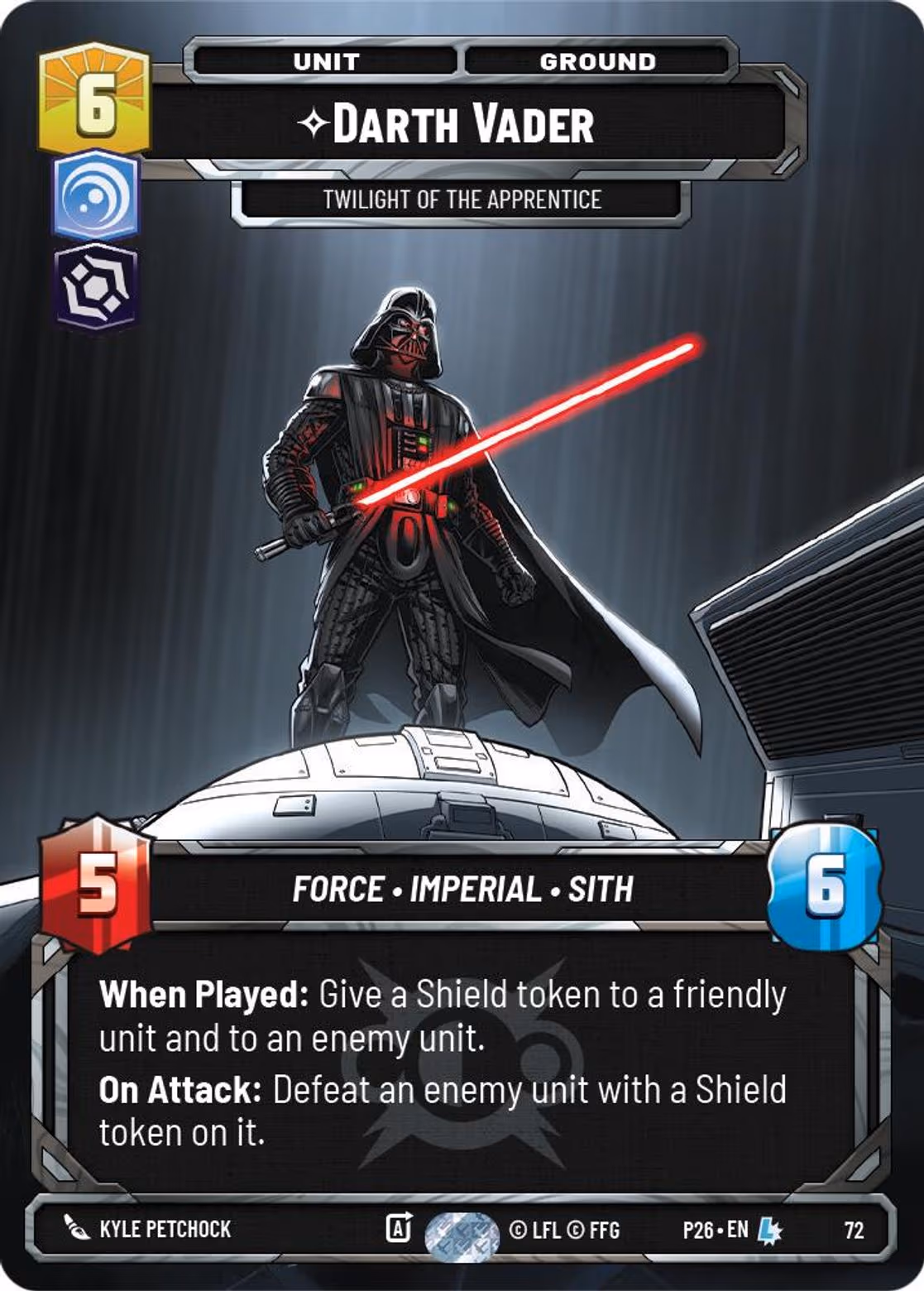 Darth Vader - Twilight of the Apprentice P26-72 RQ Prize Wall Star Wars Unlimited card